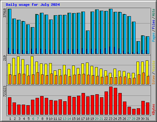 Daily usage for July 2024