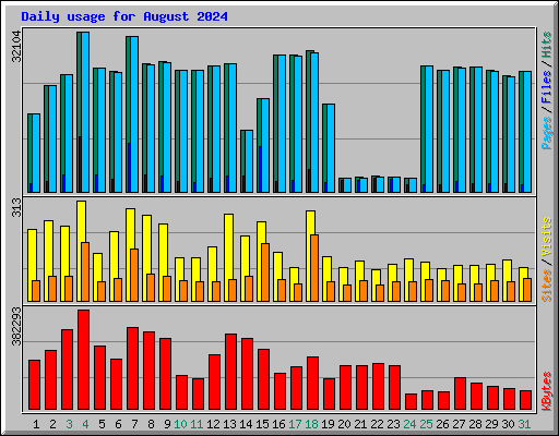 Daily usage for August 2024