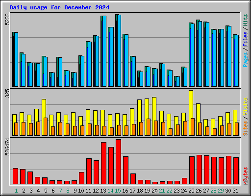 Daily usage for December 2024