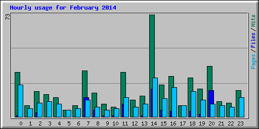 Hourly usage for February 2014