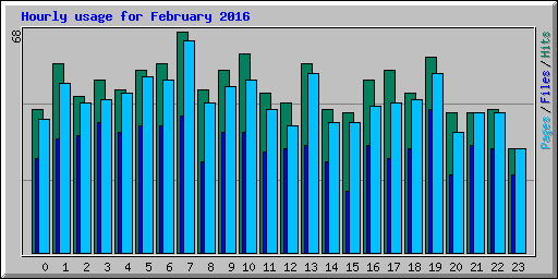 Hourly usage for February 2016