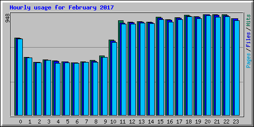 Hourly usage for February 2017