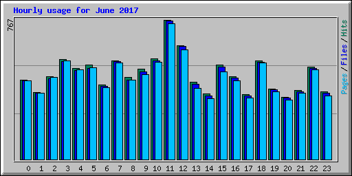 Hourly usage for June 2017