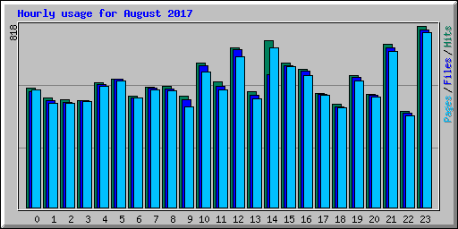 Hourly usage for August 2017