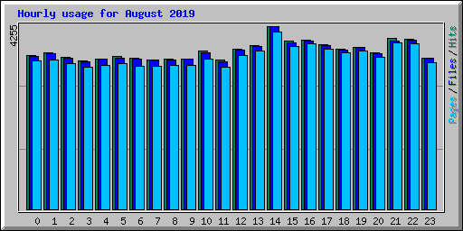 Hourly usage for August 2019