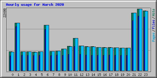 Hourly usage for March 2020