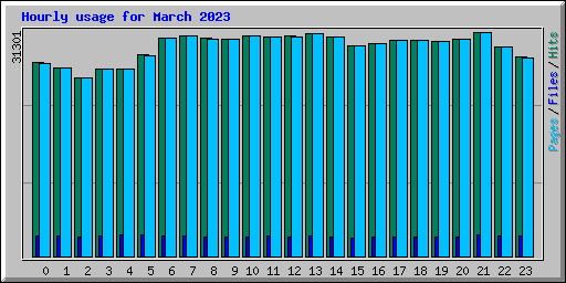 Hourly usage for March 2023