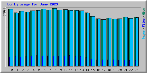 Hourly usage for June 2023