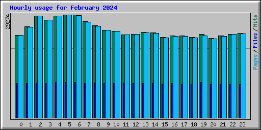 Hourly usage for February 2024