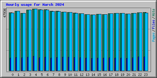 Hourly usage for March 2024