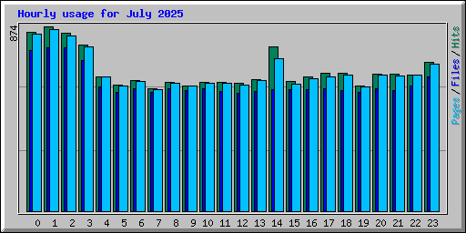 Hourly usage for July 2025